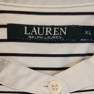 Striped Button-Front Women's Shirt - White/Black